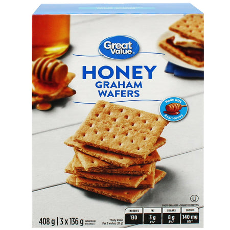 Great Value Honey Graham Wafers 408 g (14.4 oz) – front of package