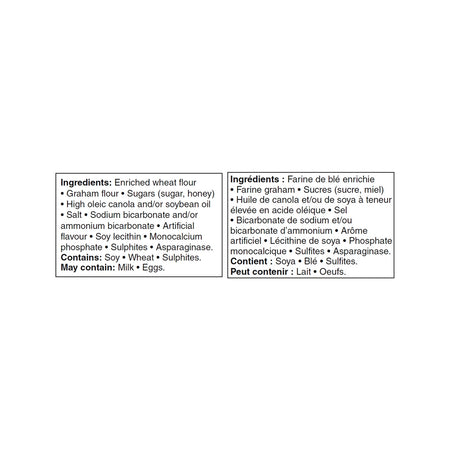 Great Value Honey Graham Wafers 408 g – ingredients list