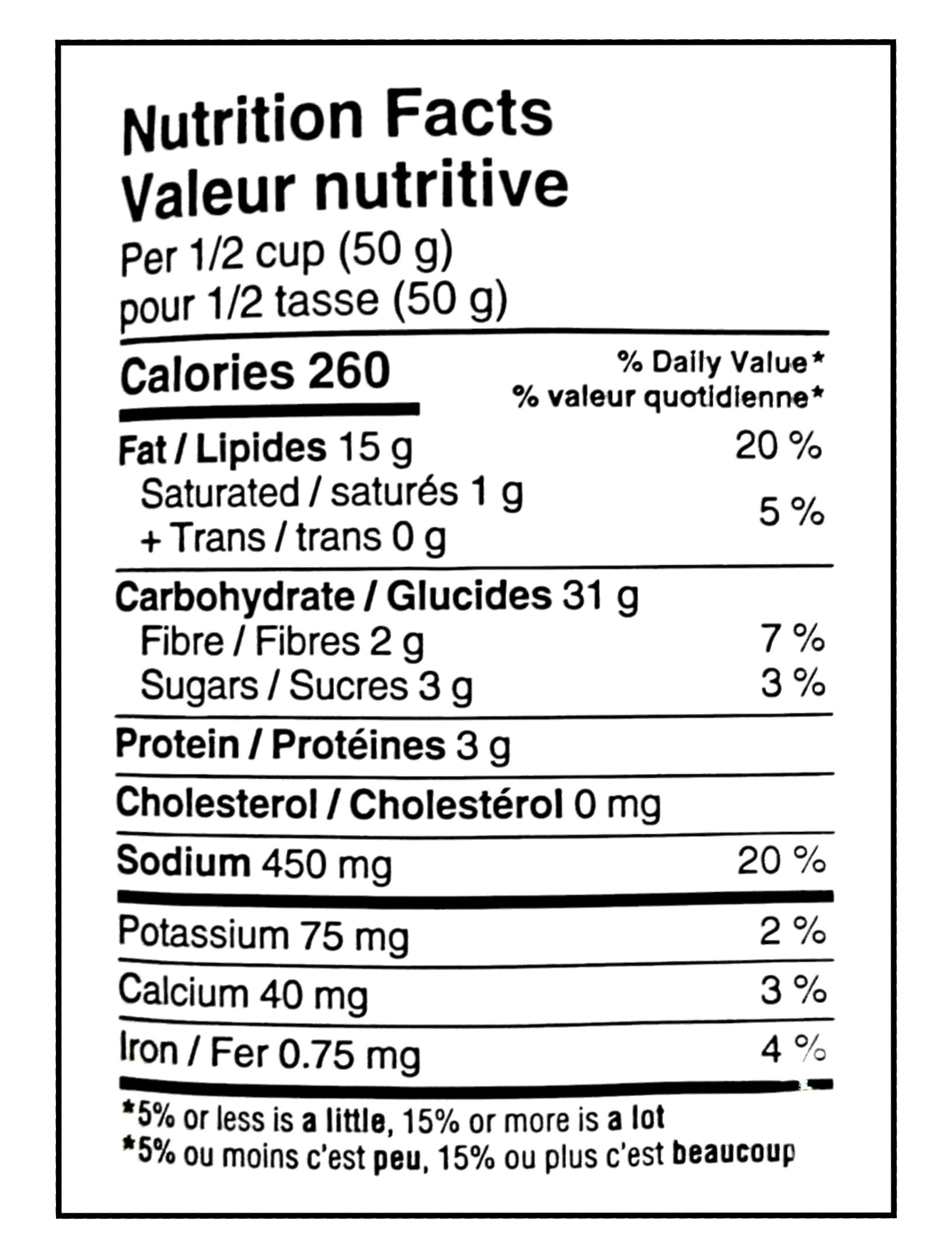 Great Value BBQ Flavored Corn Chips, 285g/10.1 oz - Nutrition Facts Label