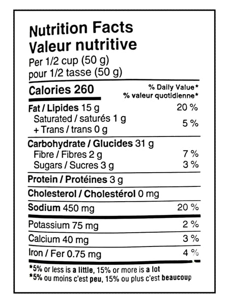 Great Value BBQ Flavored Corn Chips, 285g/10.1 oz - Nutrition Facts Label