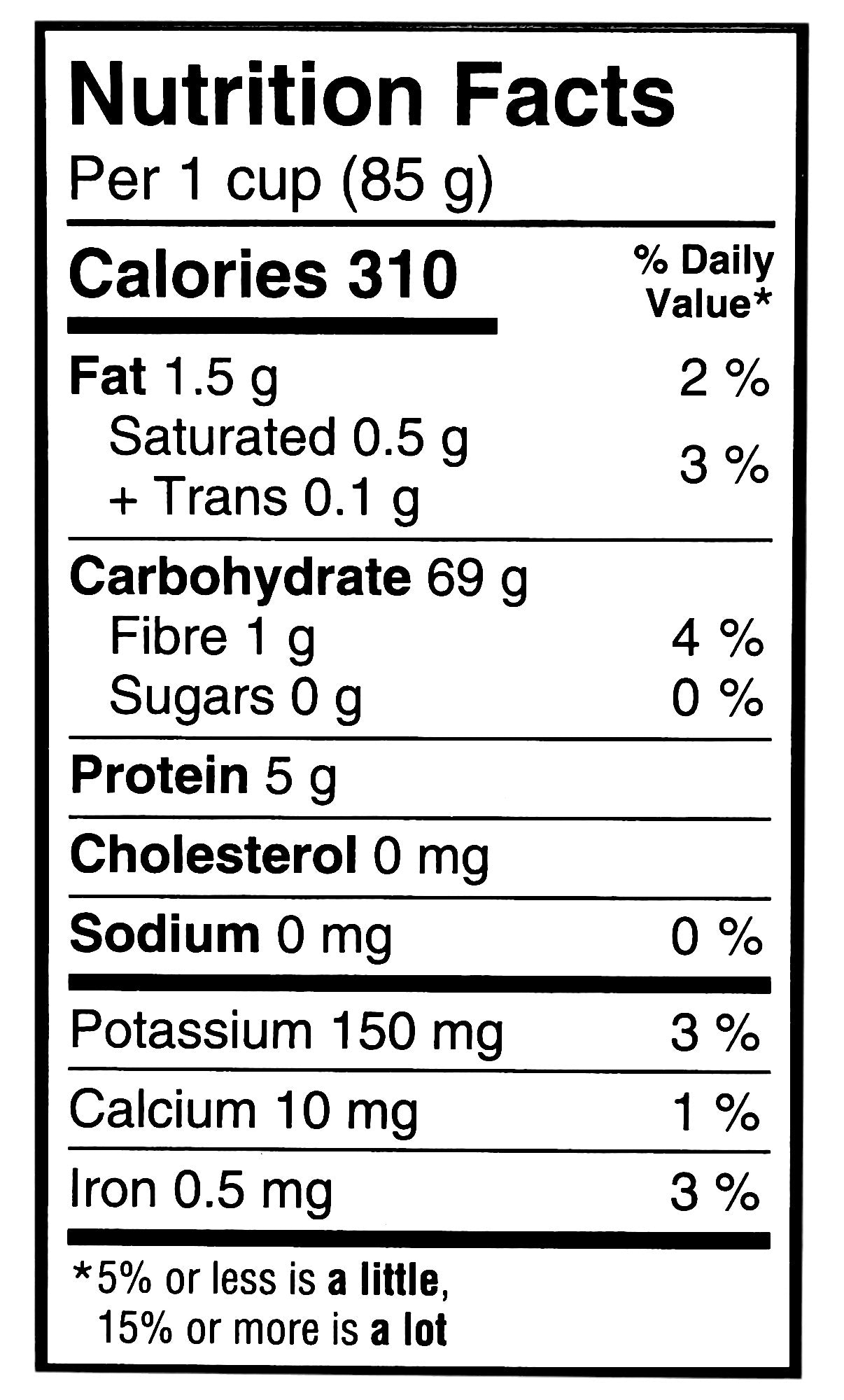 Great_Value_Gluten_Free_Penne_Rigate_Pasta_340g_nutrition