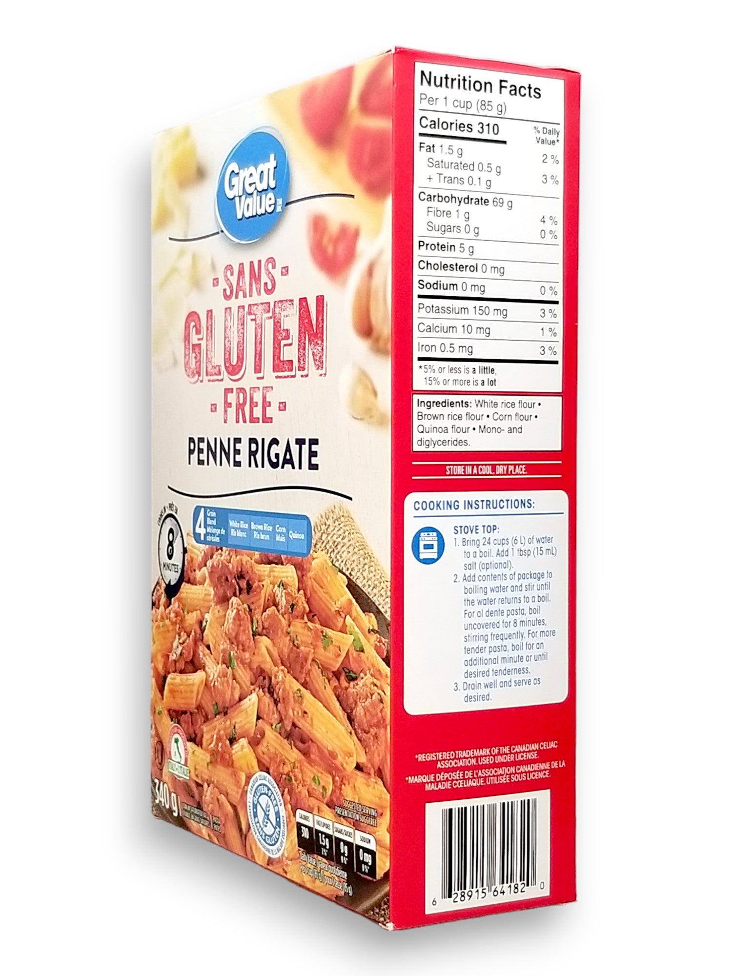 Great_Value_Gluten_Free_Penne_Rigate_Pasta_340g_side_upc