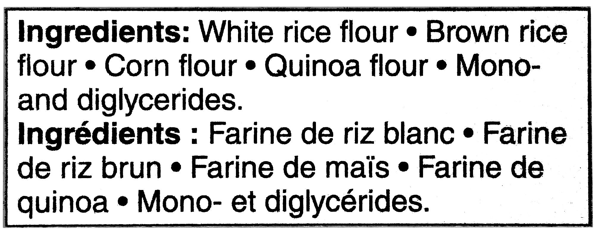 Great Value Gluten Free Fusilli Pasta, 340g/12 oz. Package, ingredients label.