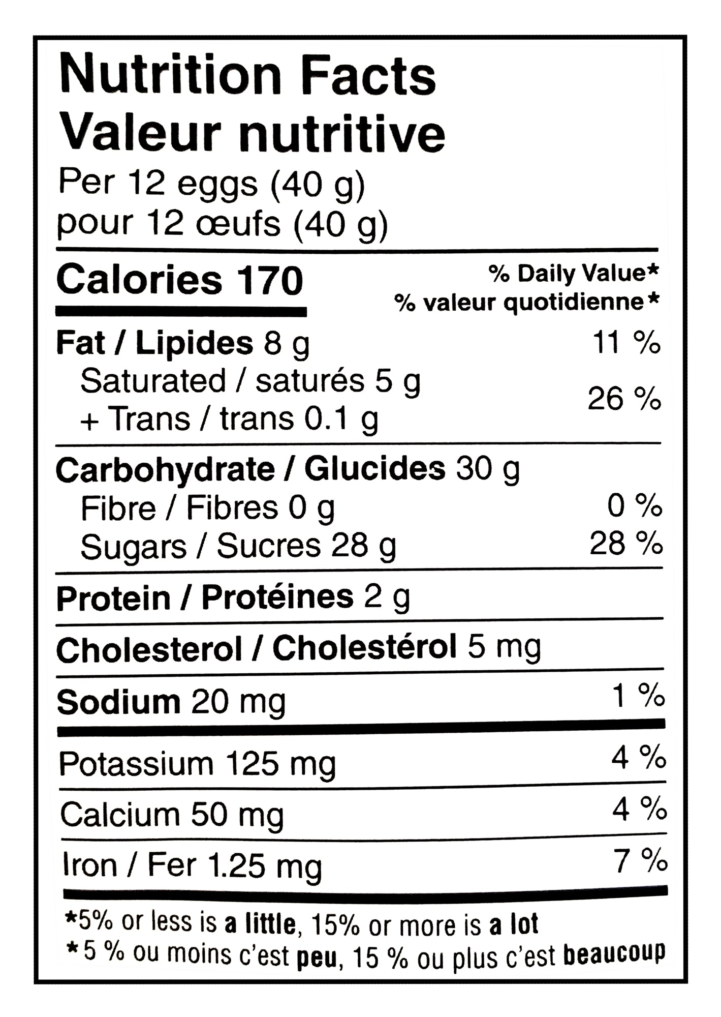 Nutrition facts label for Great Value Milk Chocolate Mini Eggs 800g package, likely eggs, with detailed calorie and nutrient information.