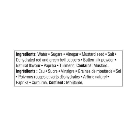 Great Value Sweet & Hot Prepared Mustard, 325ml/11 oz Ingredients