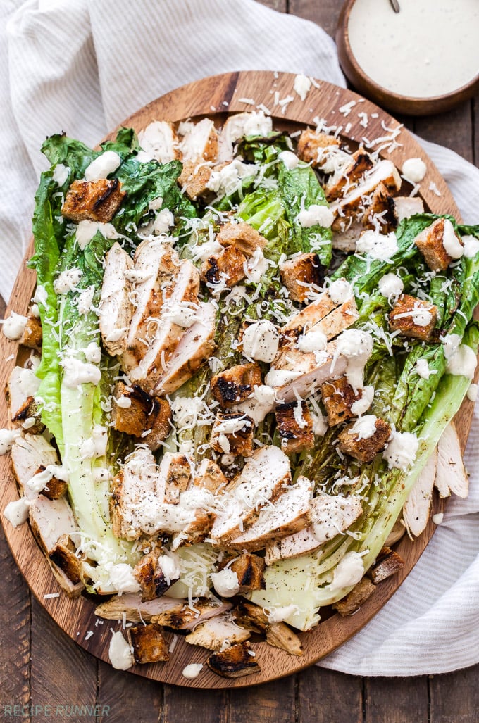 Kraft Creamy Caesar Dressing on a Caesar salad