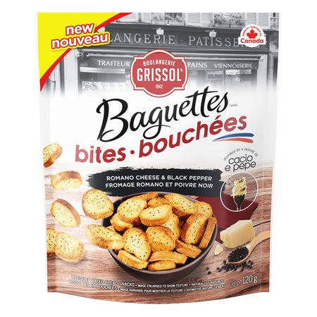 Grissol Baguettes Bites Romano Cheese & Black Pepper, 120 g (4.2 oz)