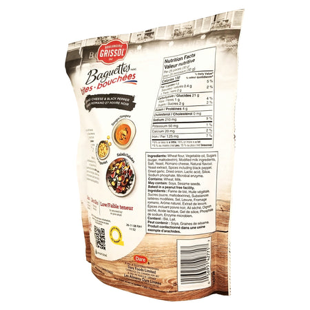 Grissol Baguettes Bites Romano Cheese & Black Pepper, 120 g (4.2 oz)