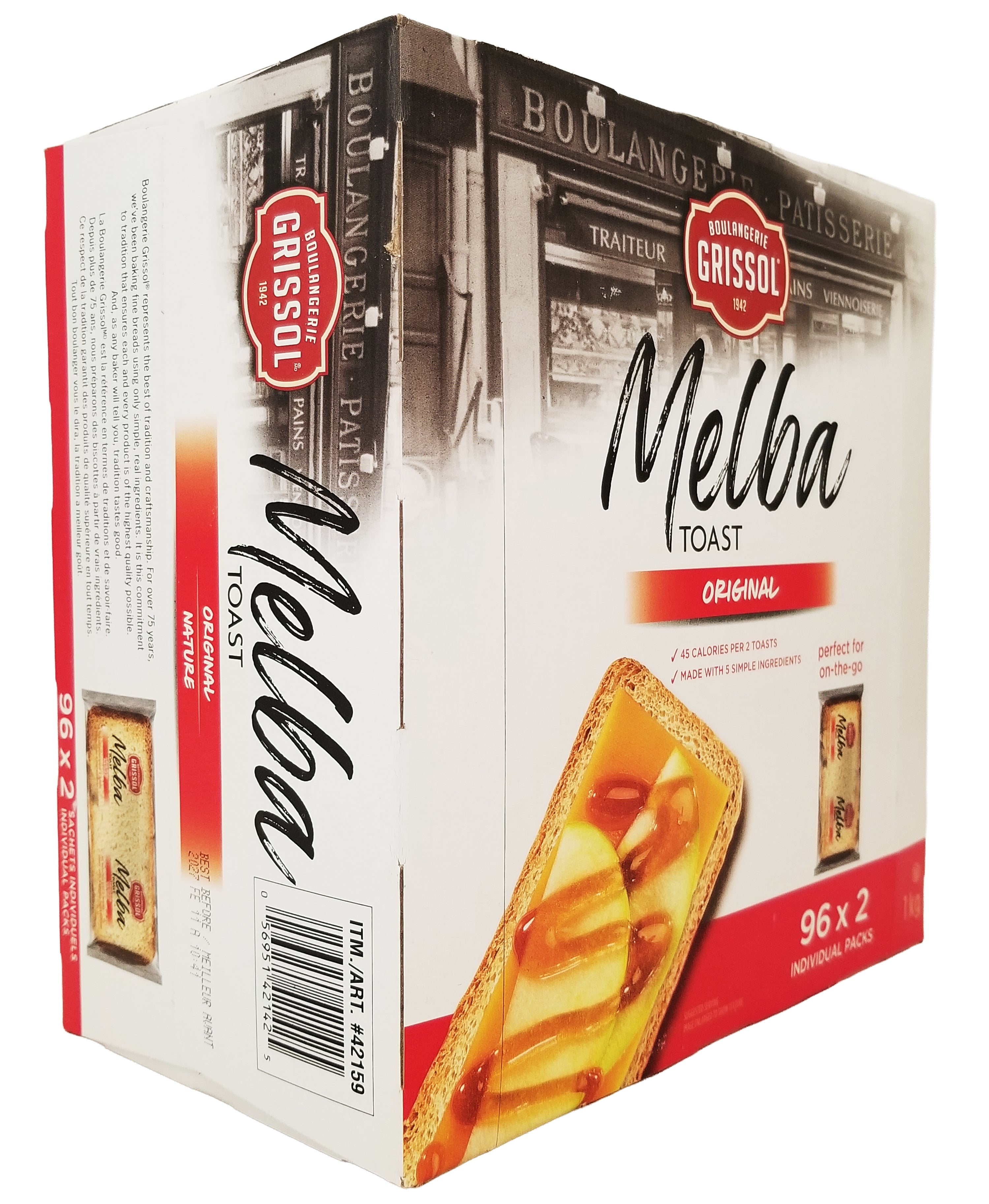 Grissol Melba Toast Original 1kg bulk pack angle view 2