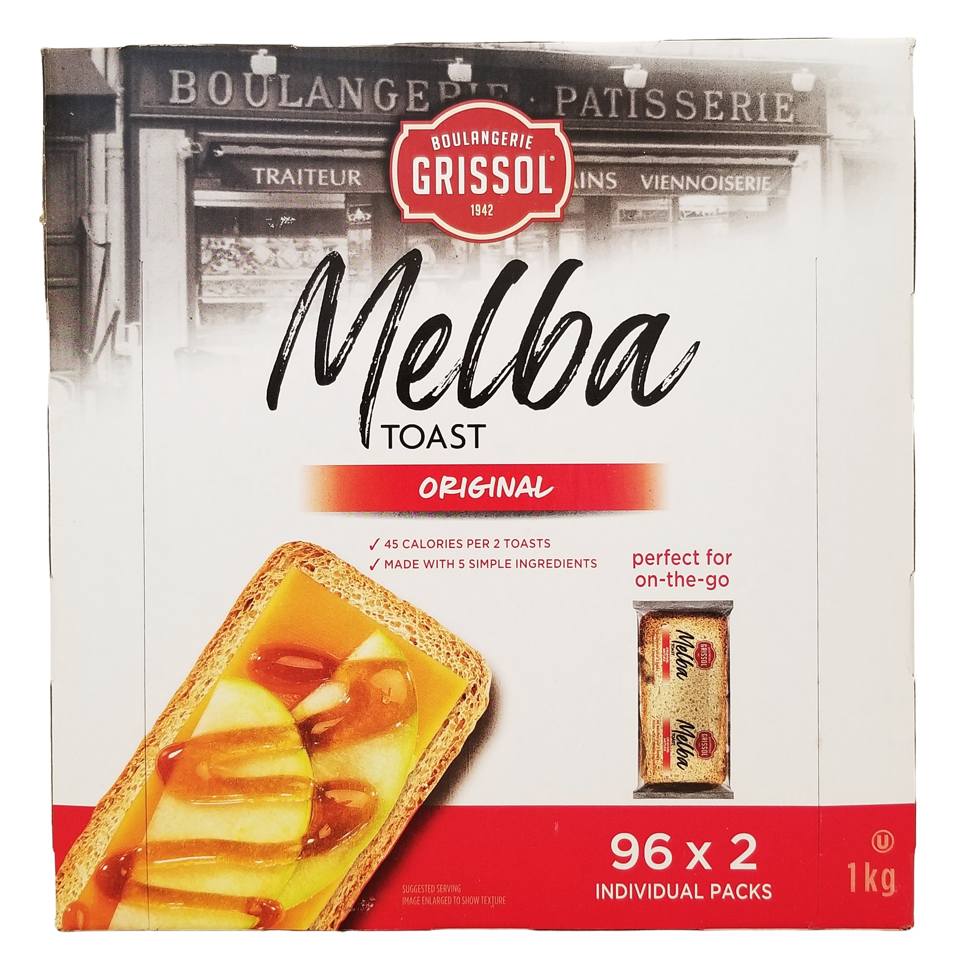 Grissol Melba Toast Original 1kg bulk pack front of box