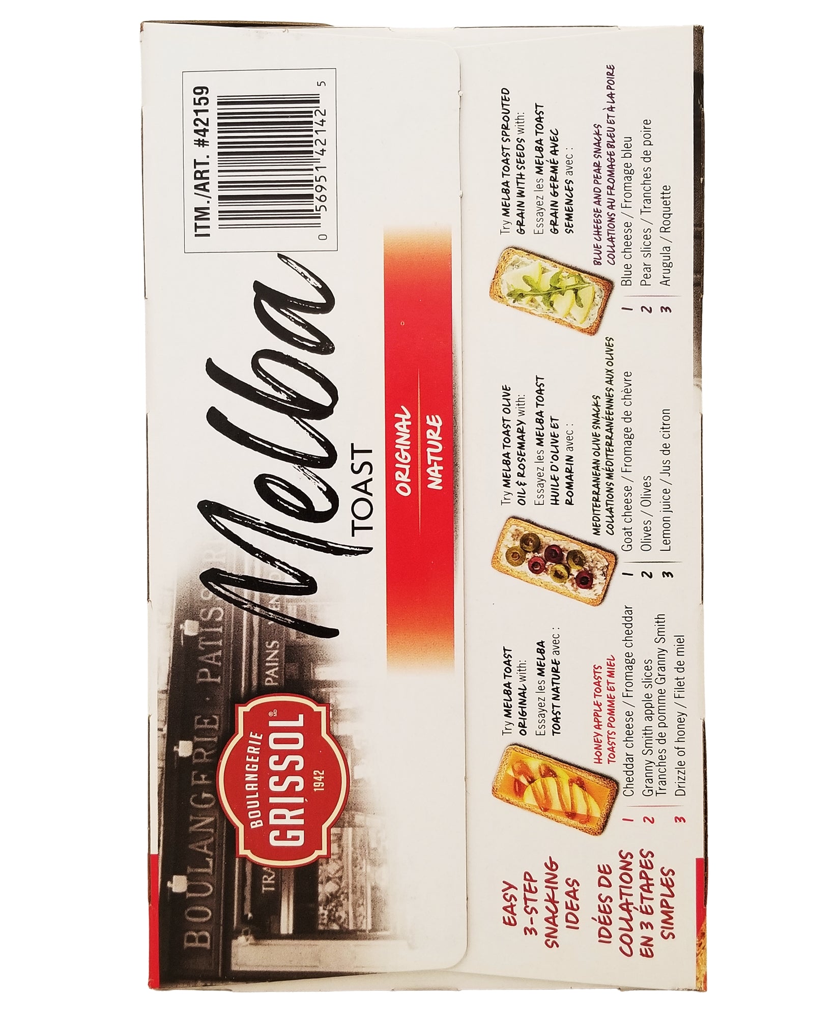 Grissol Melba Toast Original 1kg bulk pack side panel view 2