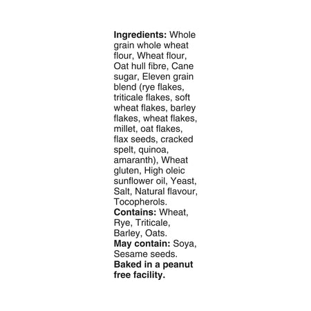Grissol Melba Toast Whole Grain 350g – English ingredient list on packaging