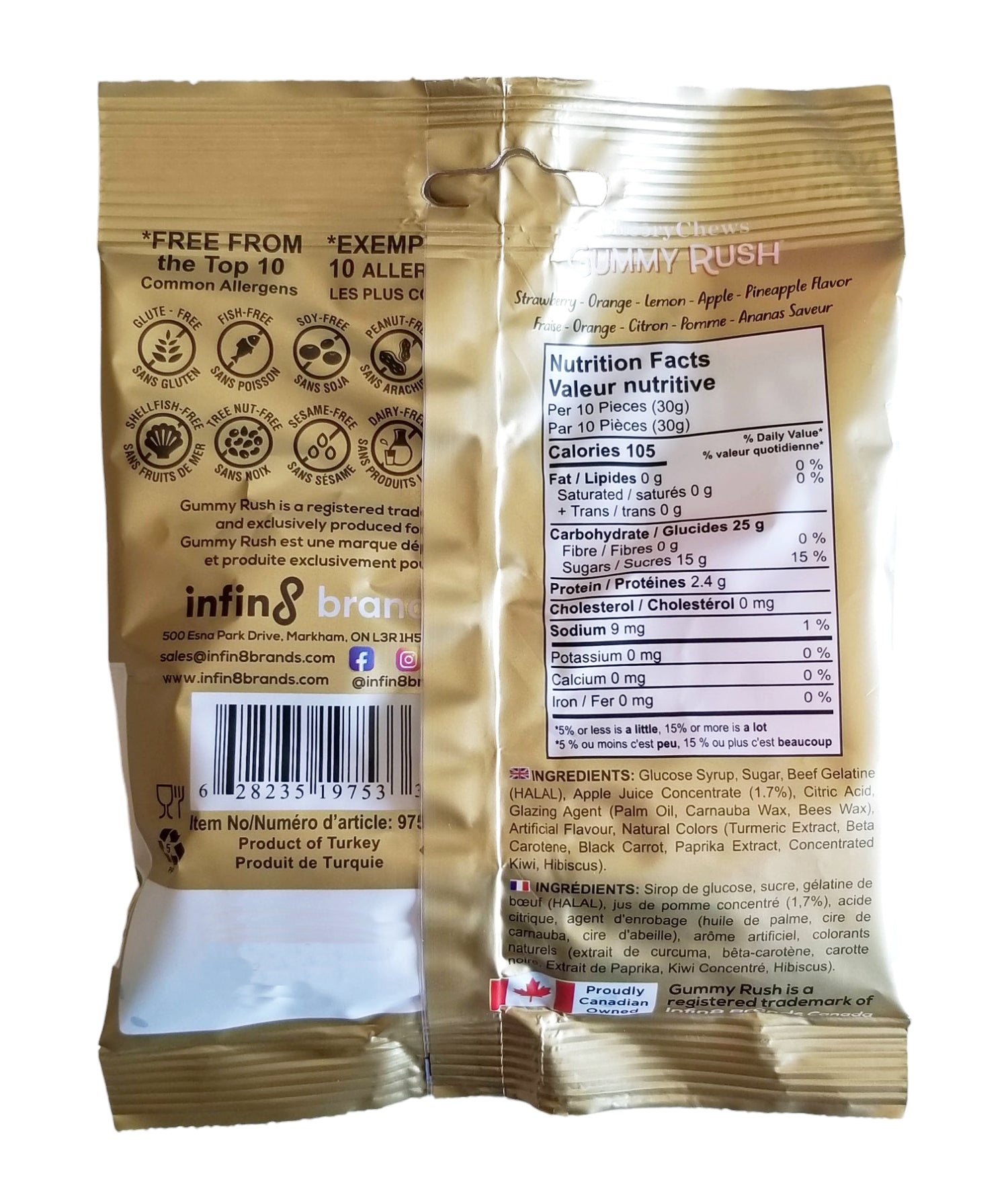 Gummy Rush Gummy Bears, 70g/2.5 oz. Bag