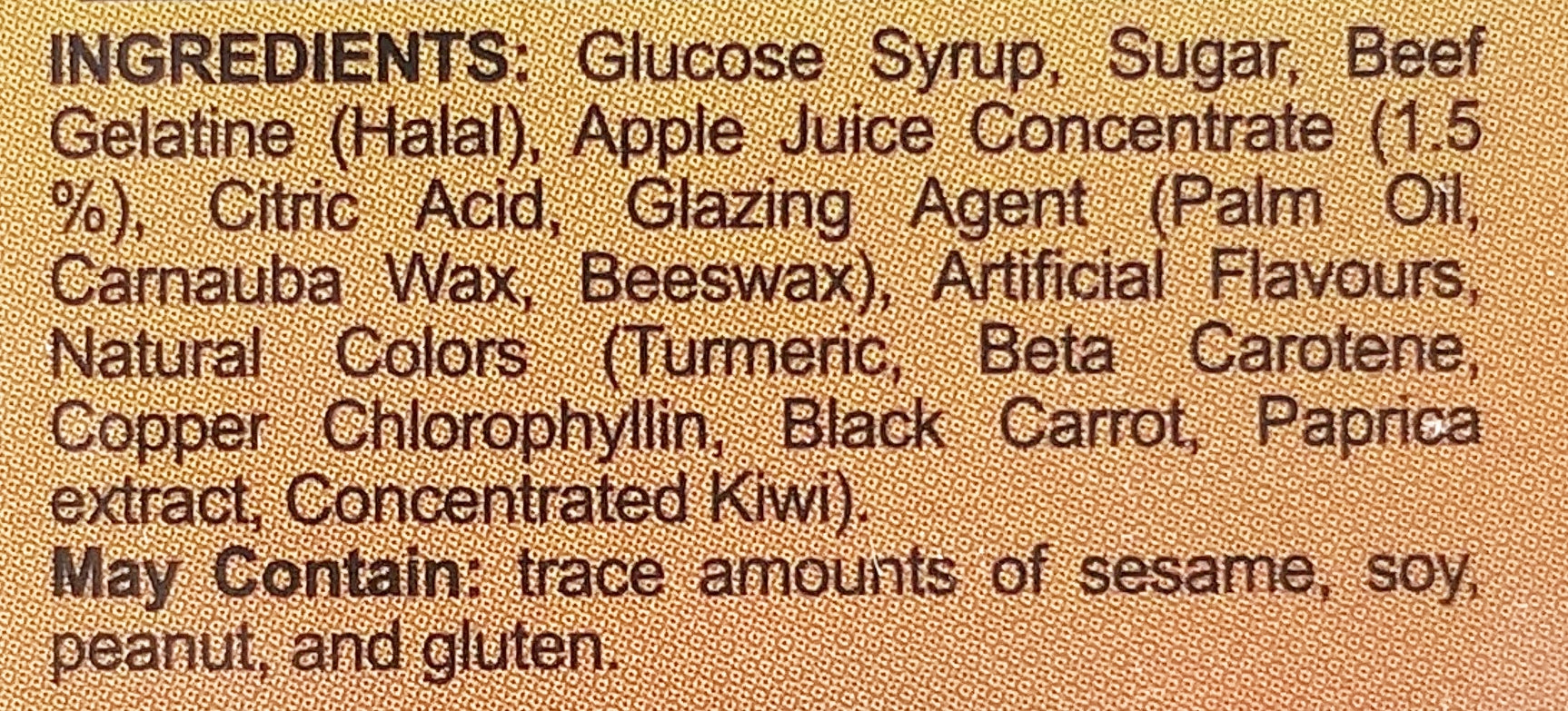 Gummy Rush Gummy Bears Ingredients