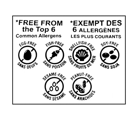Allergy-free labels for Gummy Rush Sour Belt Bites Cotton Candy 135g (4.76 oz) on a white background