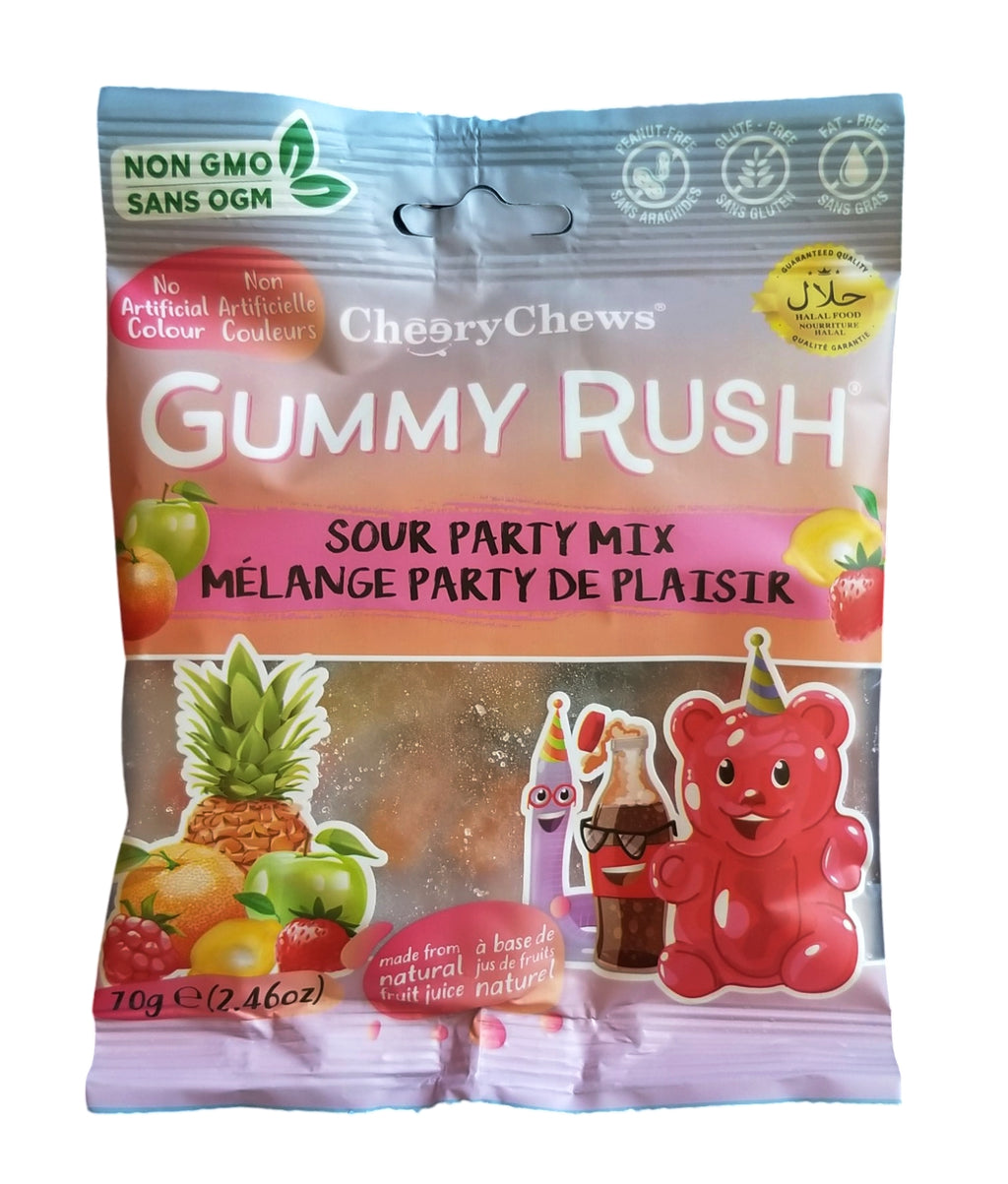 Gummy Rush Sour Party Mix, 70g/2.5 oz.