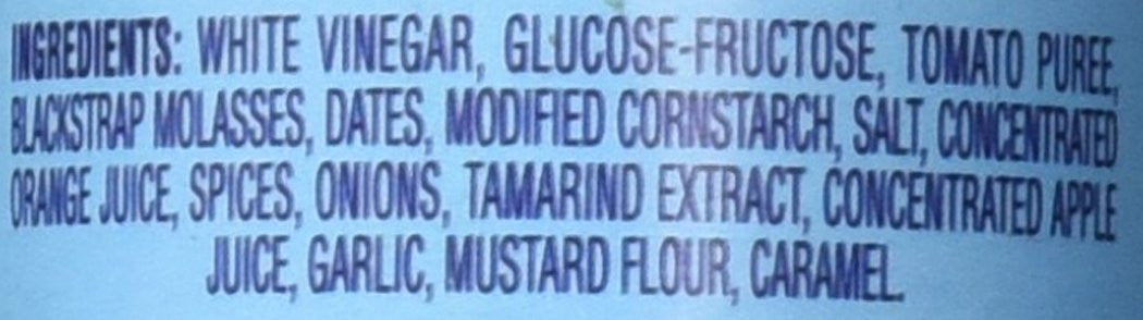 HP Sauce - Original 400ml/13.5 oz. Bottle Ingredients