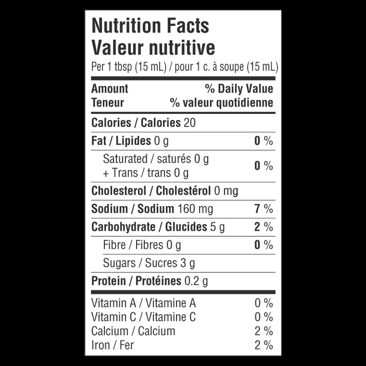 HP Sauce - Original 400ml/13.5 oz. Bottle Nutrition Facts