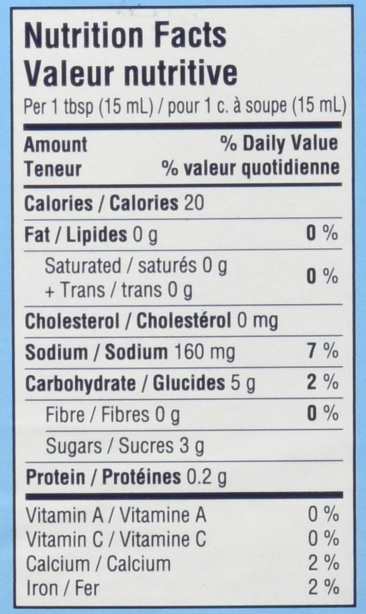 HP Sauce - Original 400ml/13.5 oz. Bottle Nutrition Facts In French