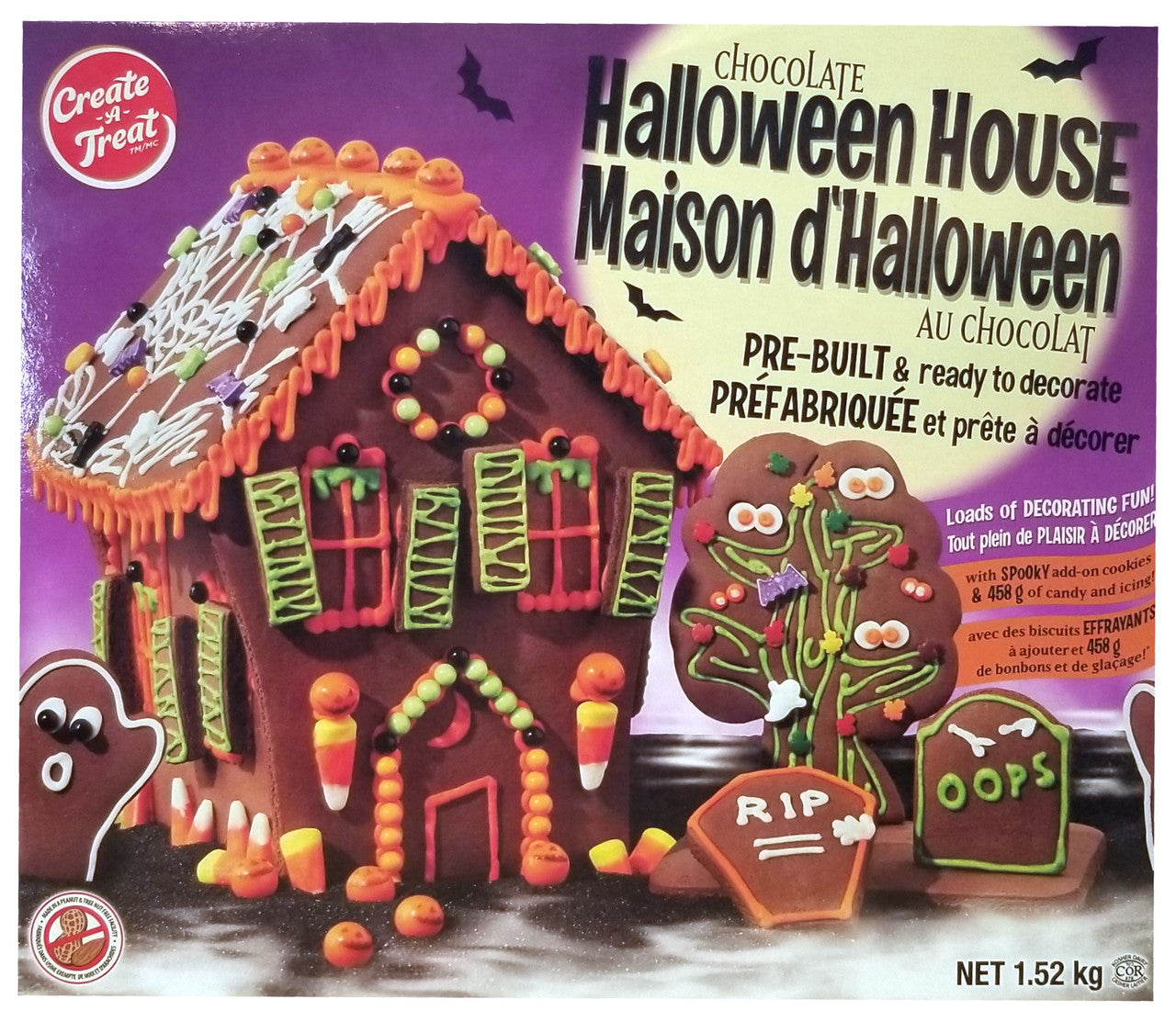 Create-a-Treat Chocolate Pre-Built Halloween House Kit, 1.52kg/3.3 lbs. Box {Imported from Canada}