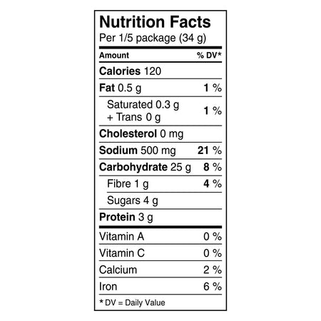 Hamburger Helper, 3 Cheese Manicotti, 170g/6oz. Box Nutrition Facts
