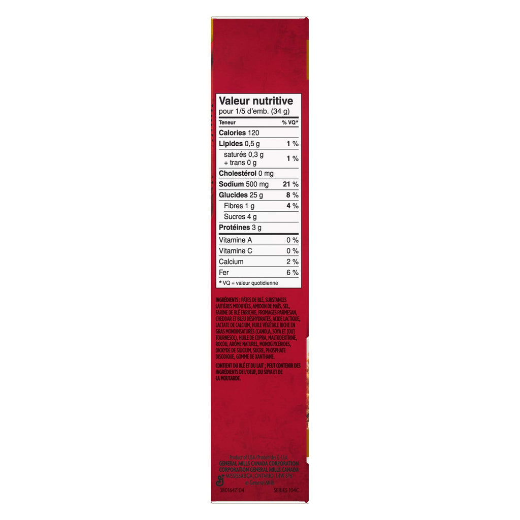 Hamburger Helper, 3 Cheese Manicotti, 170g/6oz. Box Right Side