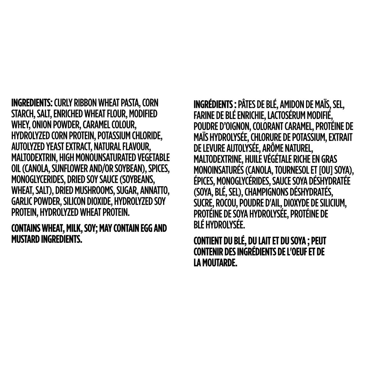 Hamburger Helper Beef Noodle, 200g/7.1oz Box Ingredients