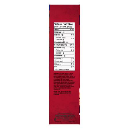 Hamburger Helper Beef Noodle, 200g/7.1oz Box Nutrition Facts in French