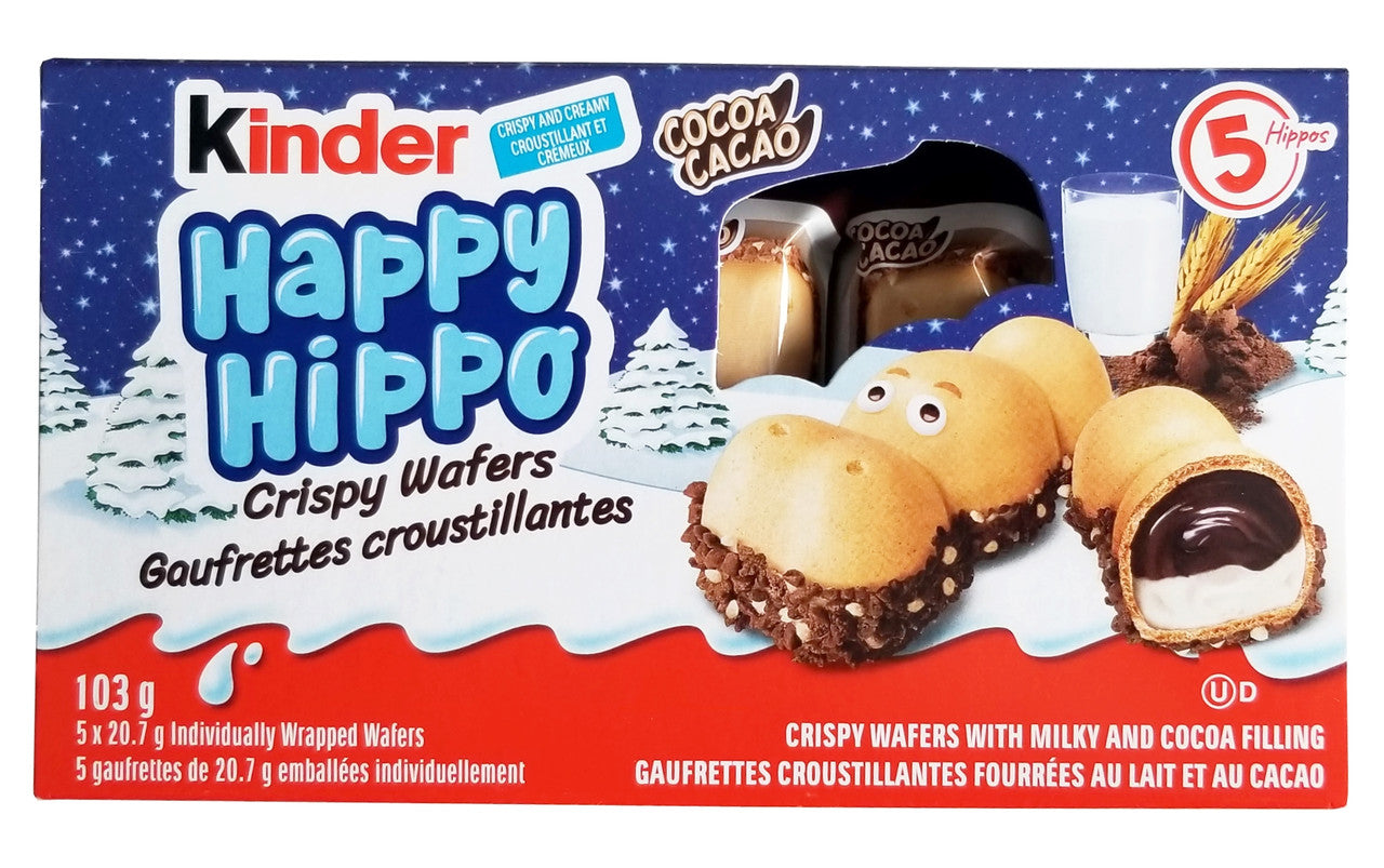 Kinder Happy Hippo Cocoa Cream Biscuits, 5ct, 103g/3.6 oz. Box {Imported from Canada}