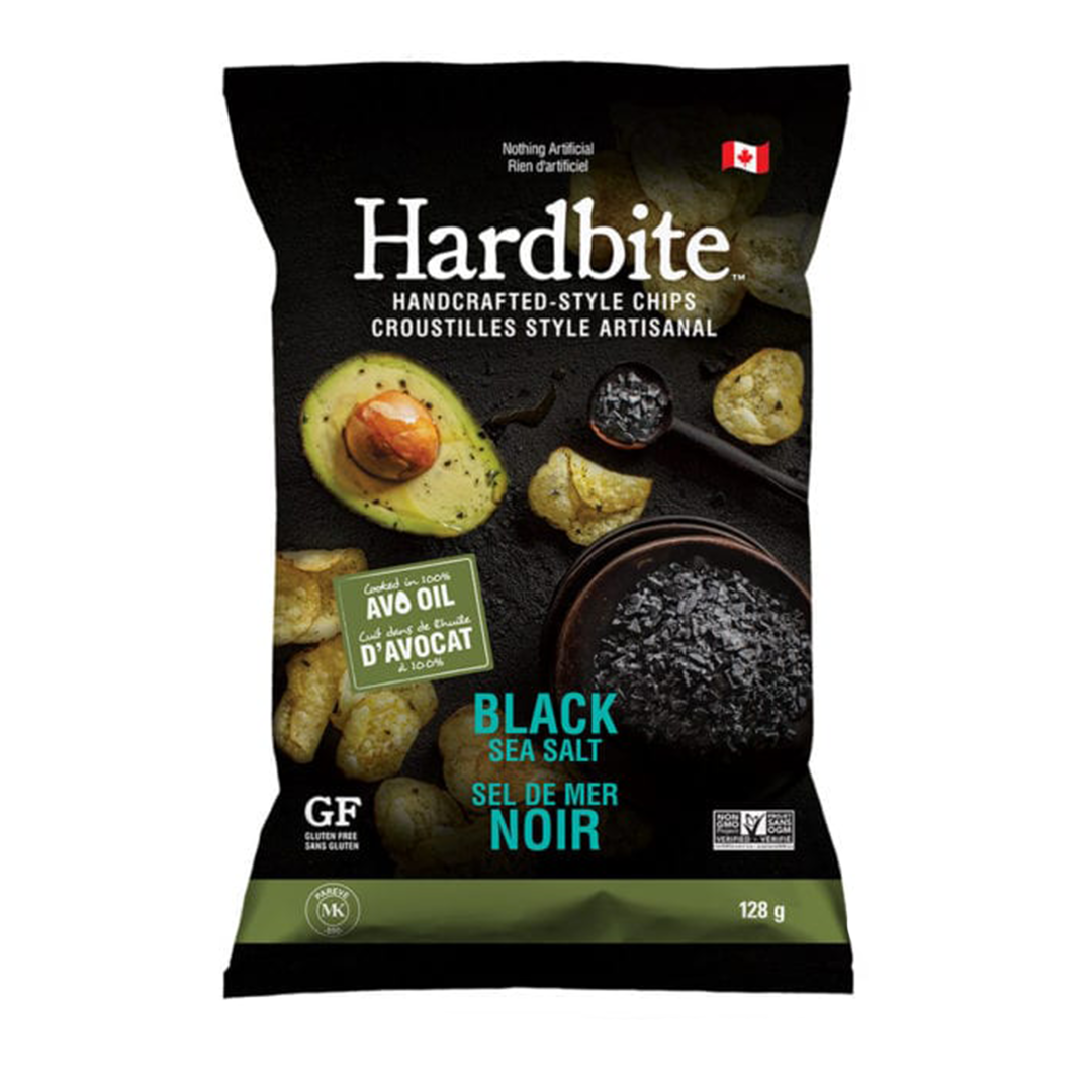 Hardbite Black Sea Salt baked in Avocado Oil Chips, 128g/4.5 oz., {Imported from Canada}