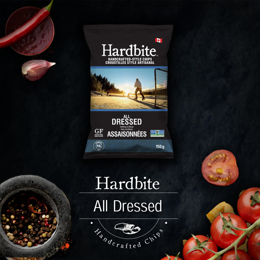 Hardbite All Dressed Natural Potato Chips, 150g/5.3oz., {Imported from Canada}