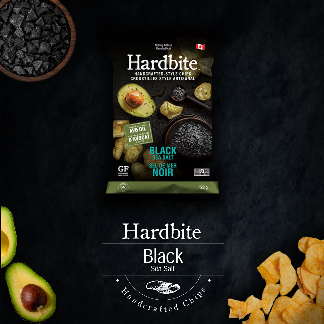 Hardbite Black Sea Salt baked in Avocado Oil Chips, 128g/4.5 oz., {Imported from Canada}