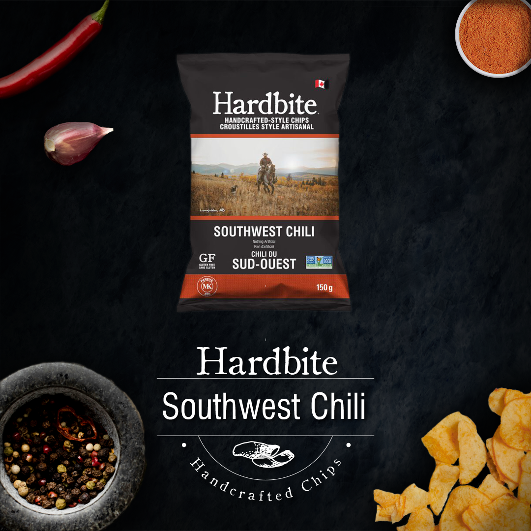 Hardbite Southwest Chili All Natural Potato Chips, 150g/5.3oz., {Imported from Canada}