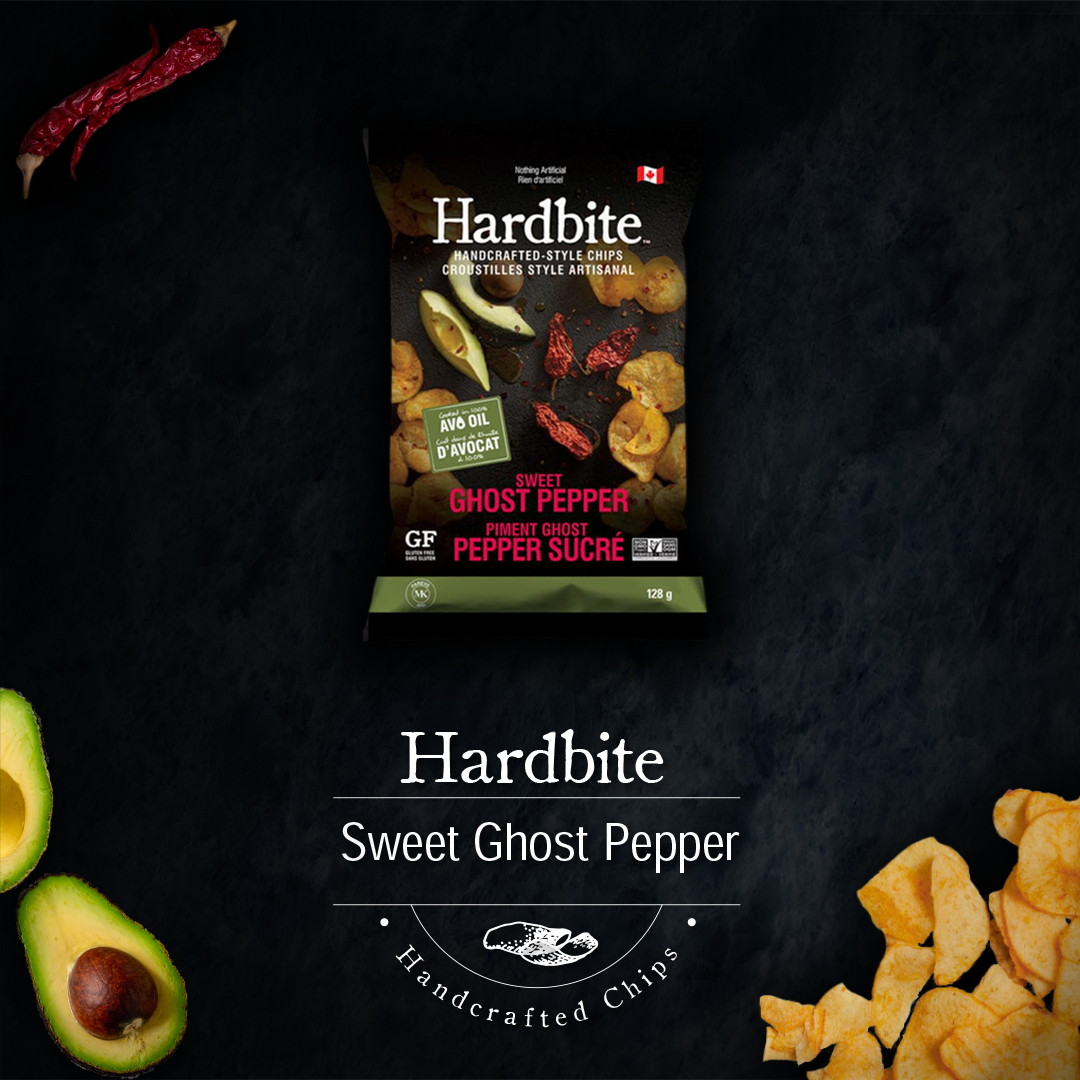 Hardbite Sweet Ghost Pepper baked in Avocado Oil Chips, 128g/4.5 oz., {Imported from Canada}
