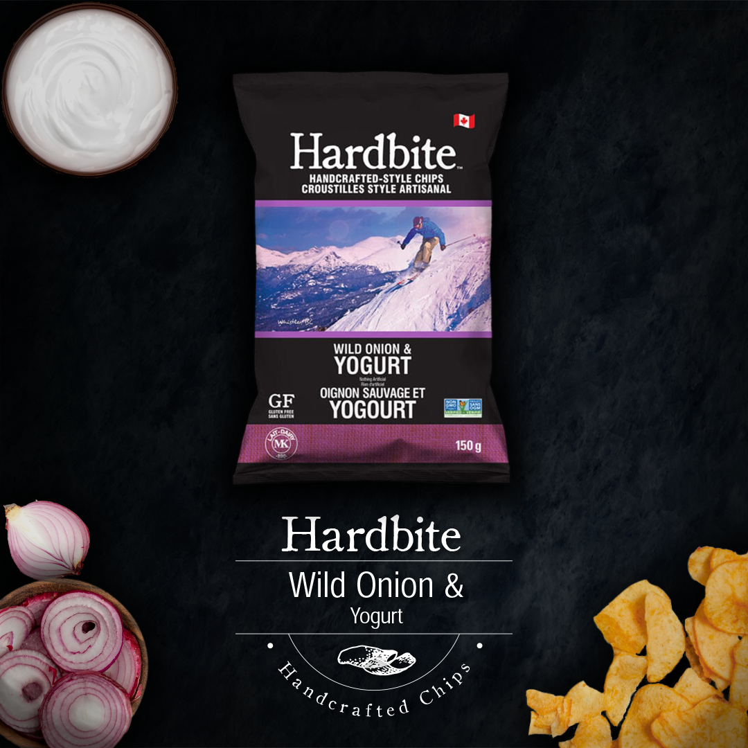 Hardbite Wild Onion & Yogurt All Natural Potato Chips, 150g/5.3oz., {Imported from Canada}