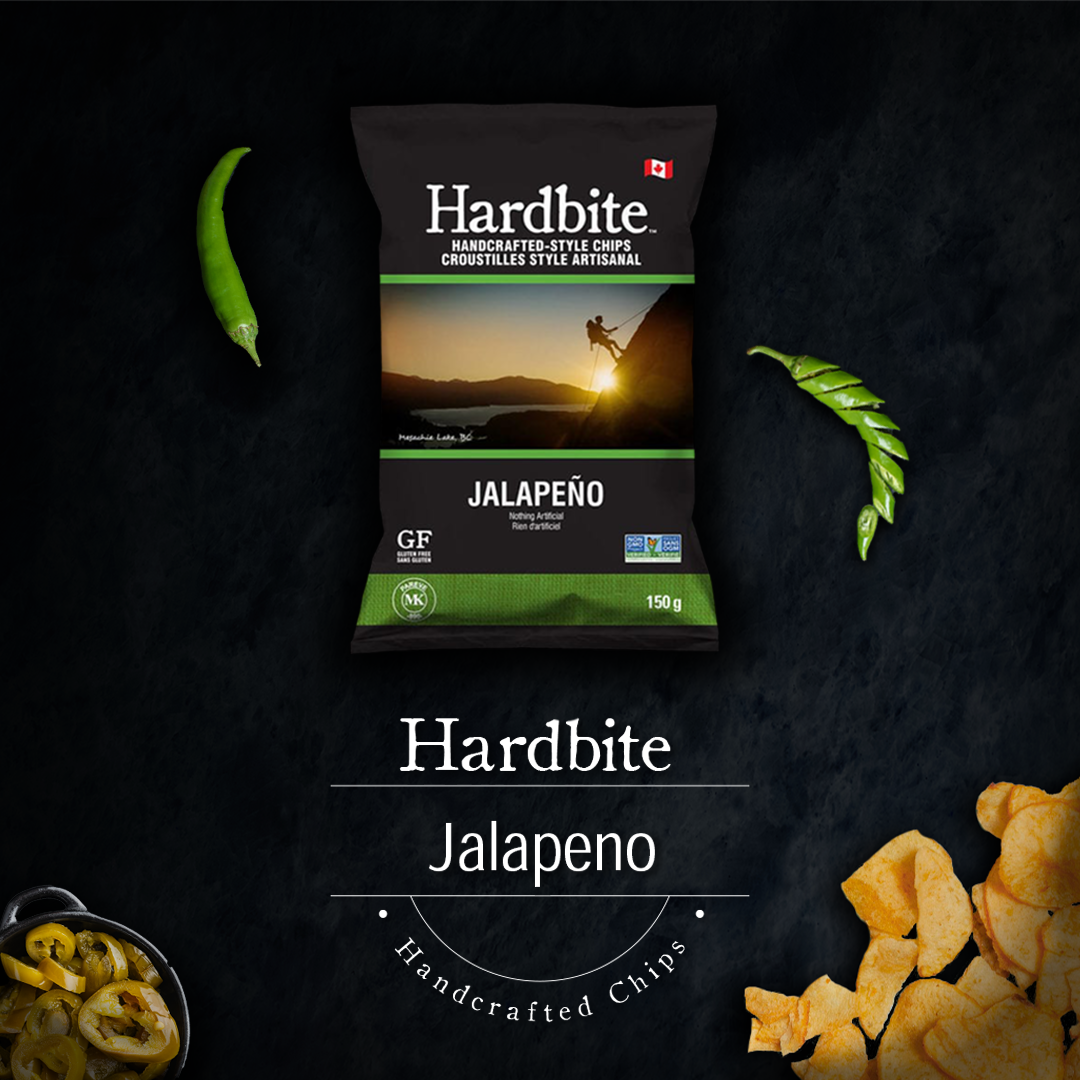 Hardbite Jalapeno Natural Potato Chips, 150g/5.3oz., {Imported from Canada}