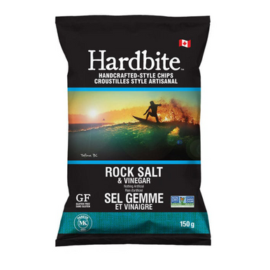Hardbite Rock Salt and Vinegar All Natural Potato Chips, 150g/5.3oz., {Imported from Canada}