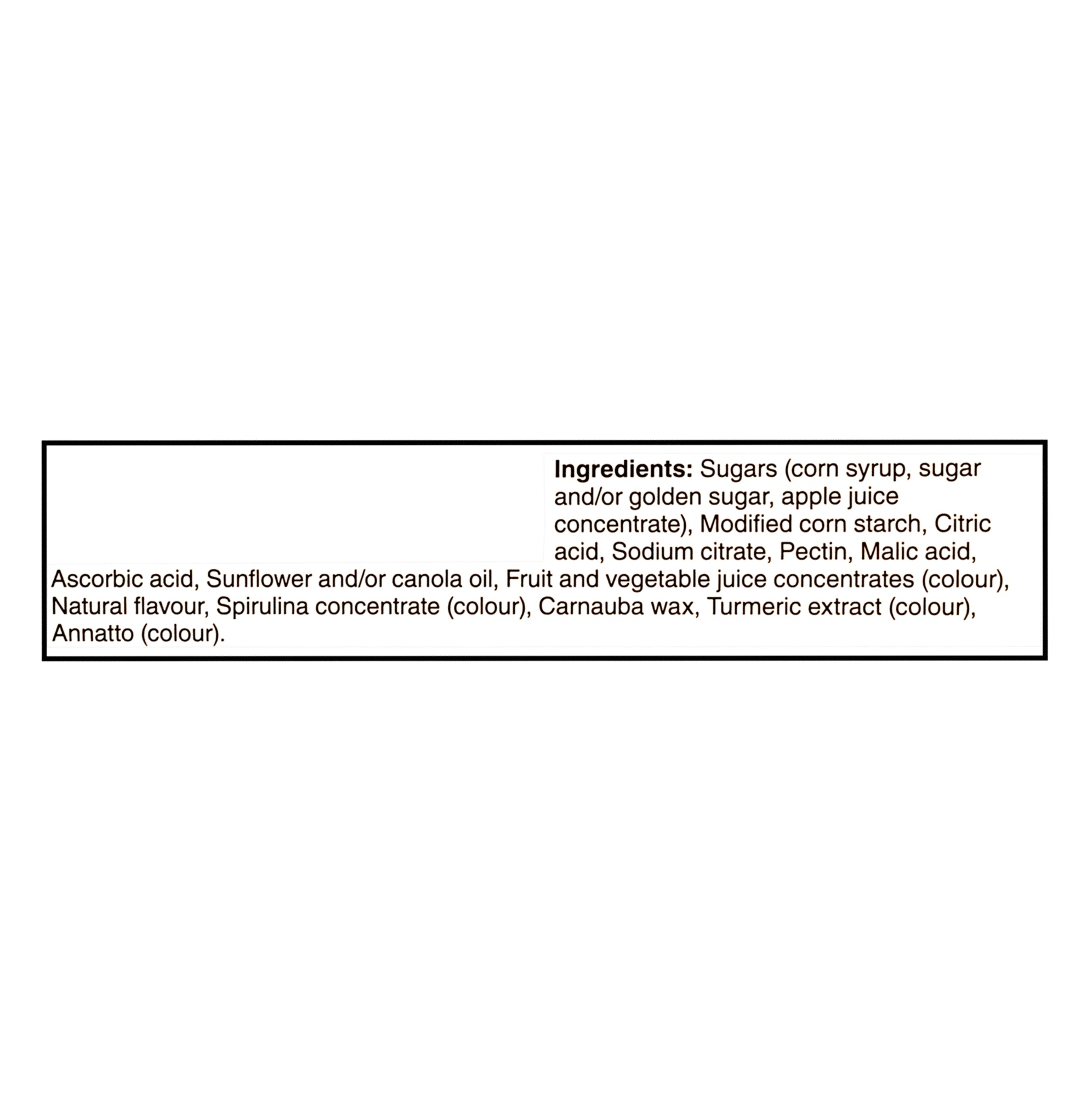 Harry Potter Hogwarts Fruit Snacks 226g ingredients list