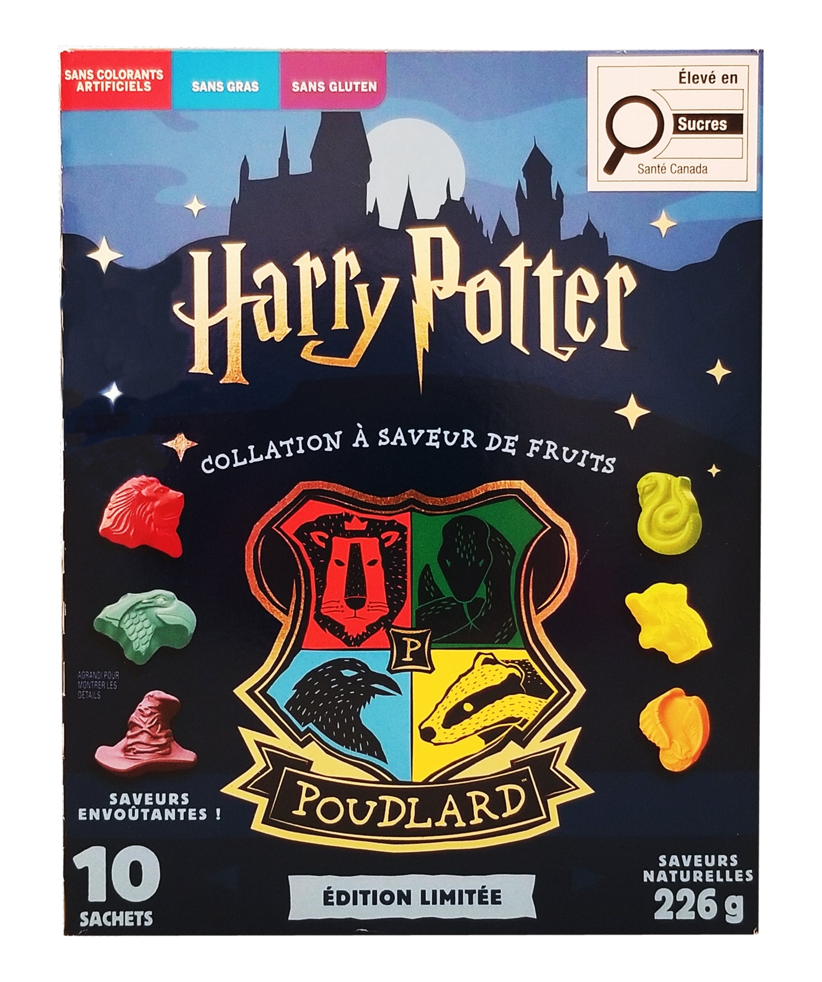 Harry Potter Hogwarts Fruit Snacks 226g back of box
