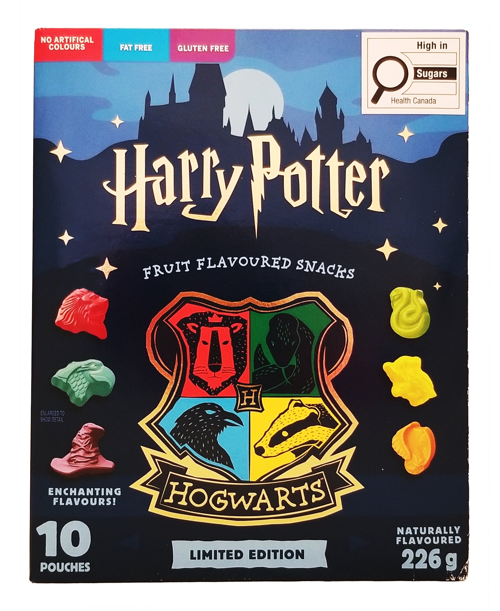 Harry Potter Hogwarts Fruit Snacks Gummies 226g front of box