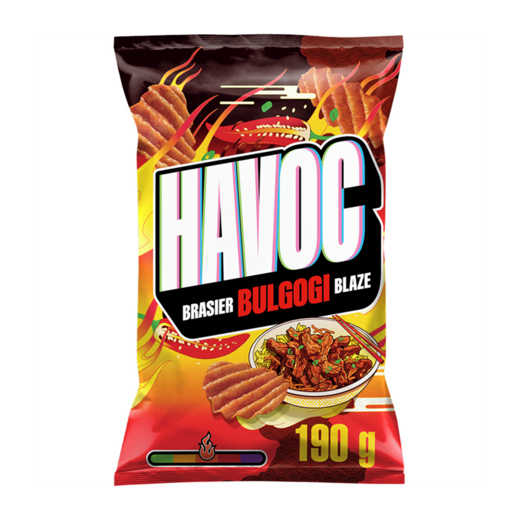 Havoc Brasier Bulgogi Blaze Potato Chips, Korean BBQ with Ginger & Garlic , 190g/6.6 oz