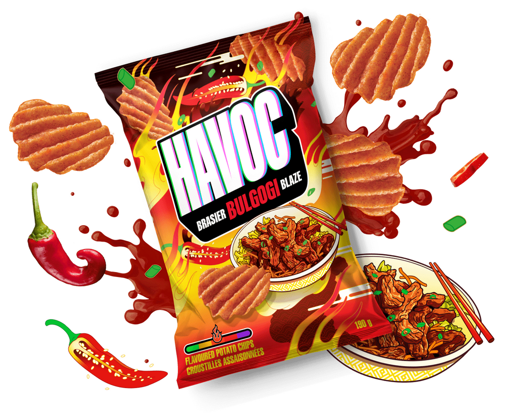 Havoc Brasier Bulgogi Blaze Potato Chips, Korean BBQ with Ginger & Garlic , 190g/6.6 oz