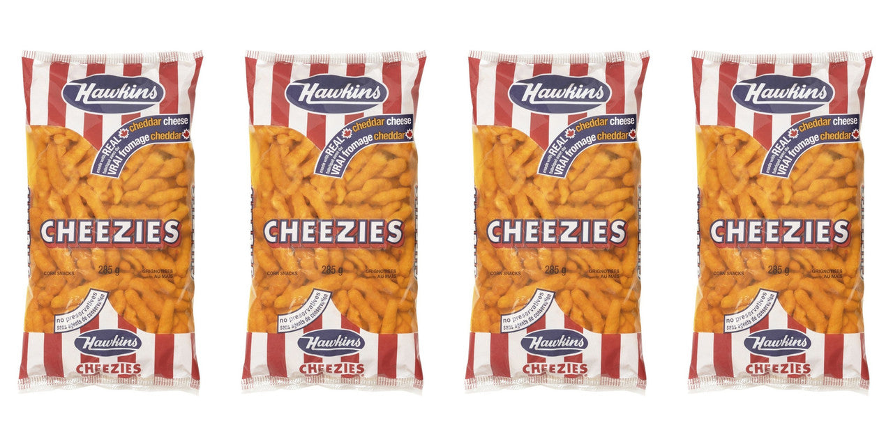 Hawkins Cheezies - 4 Pack, 285 Grams/bag, {Imported from Canada}