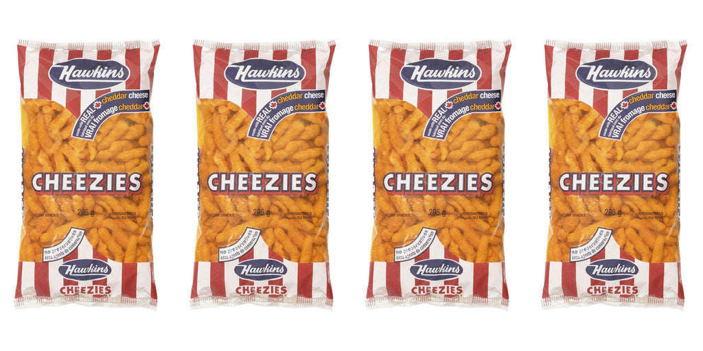 Hawkins Cheezies - 4 Pack, 285 Grams/bag, {Imported from Canada}