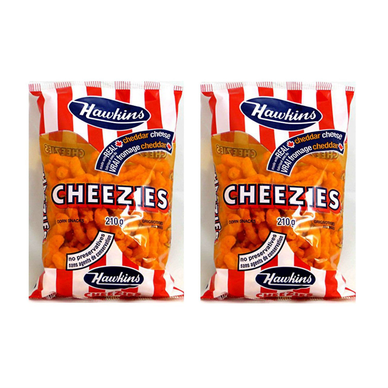 Hawkins Cheezies Corn Snacks, 2x210g, 420g/14.8 oz