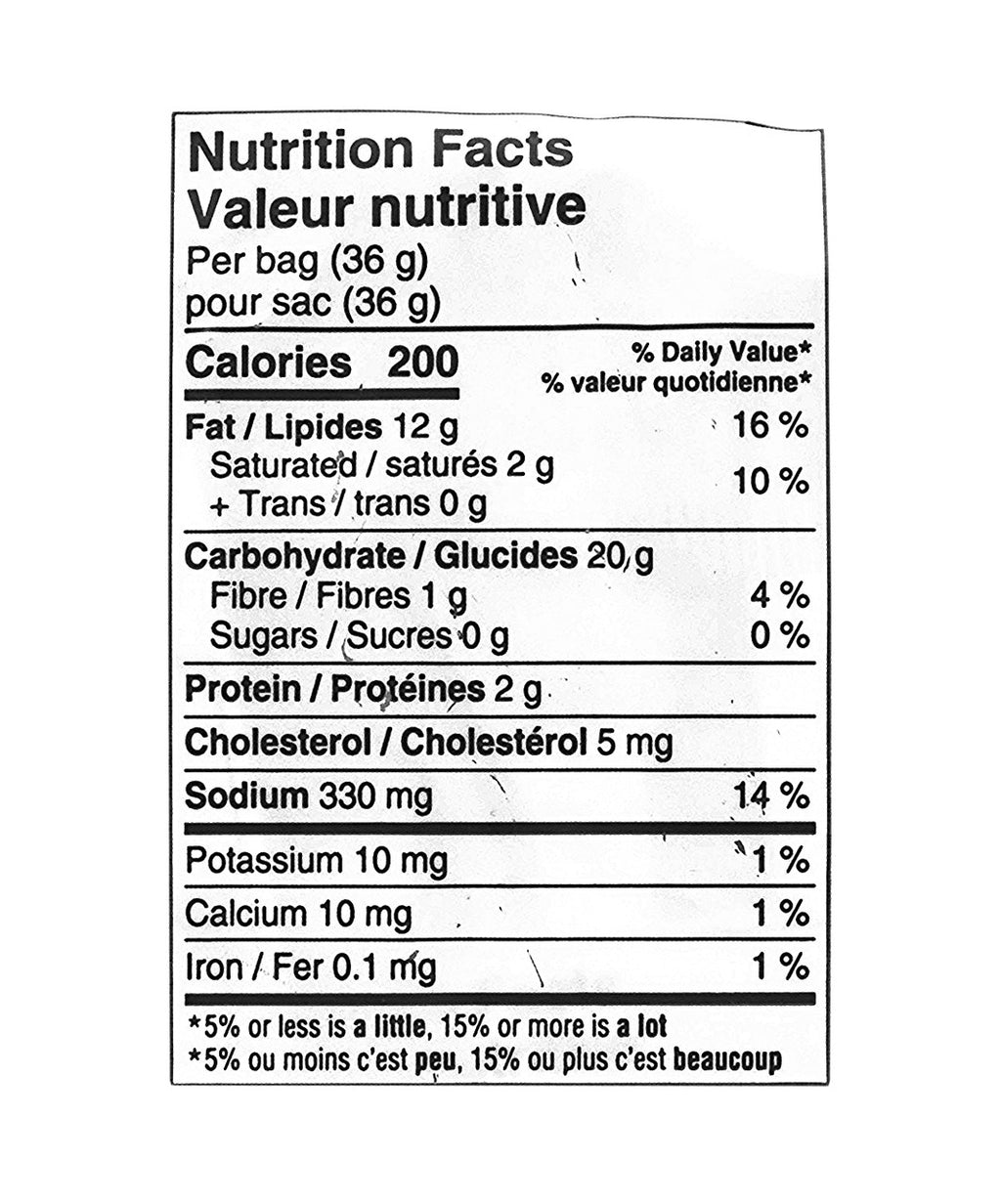 Hawkins Cheezies Corn Snacks, Snak-Pak, 36pk x 36g (1.3 oz) Nutrition Facts