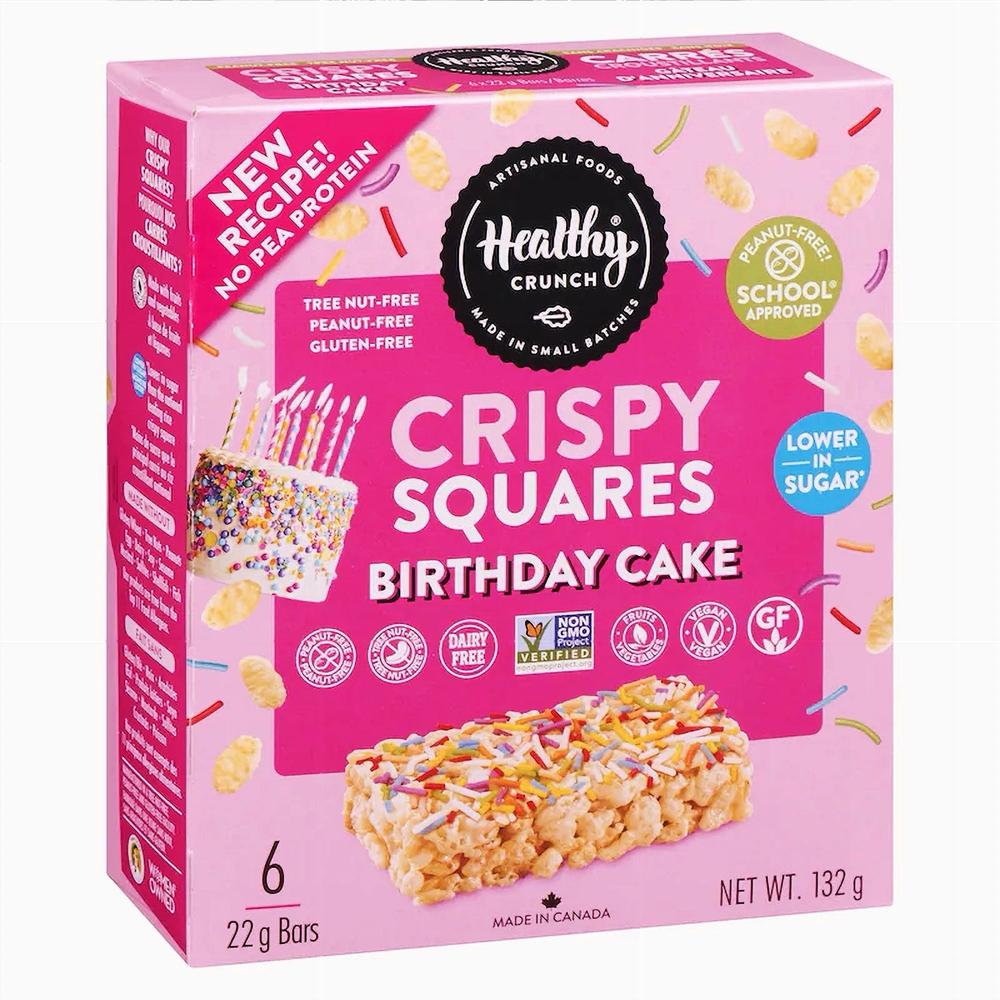 Healthy Crunch Barbie Birthday Cake Crispy Squares 132g (4.6oz) angle view