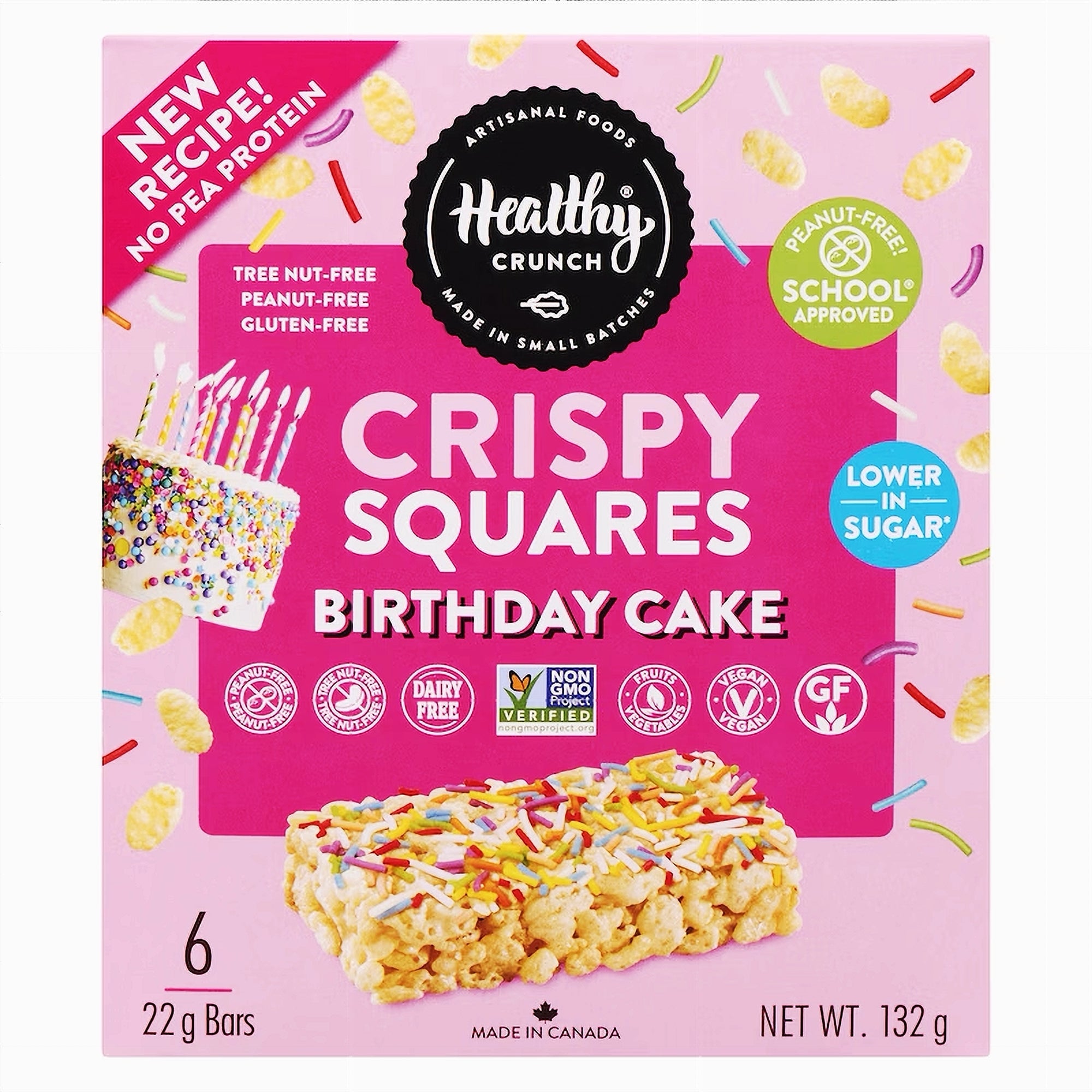 Healthy Crunch Barbie Birthday Cake Crispy Squares 132g front view 2