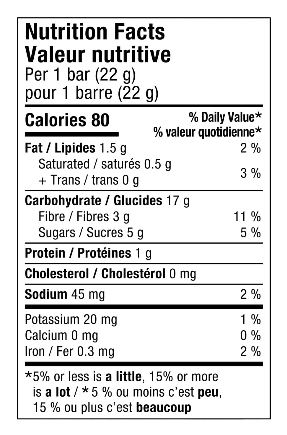 Nutrition facts label for Healthy Crunch Barbie Chocolate Dream Crispy Squares, 132g/4.6 oz on a white background