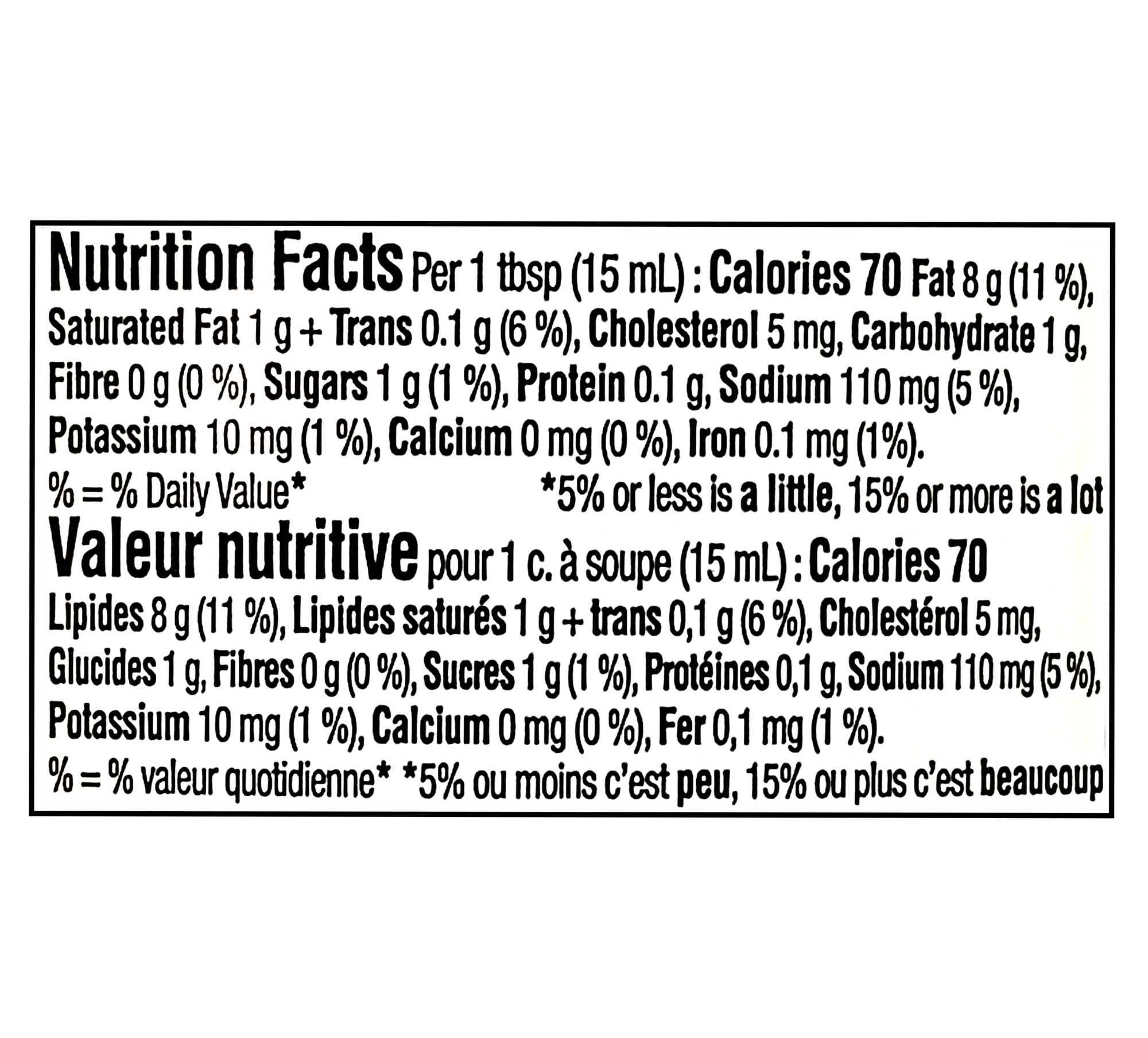 Nutrition facts label for Heinz Burger Style Mayonnaise Sauce 340ml on a white background